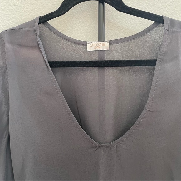 Grey Blouse With Gold Detailing - Picture 2 of 4